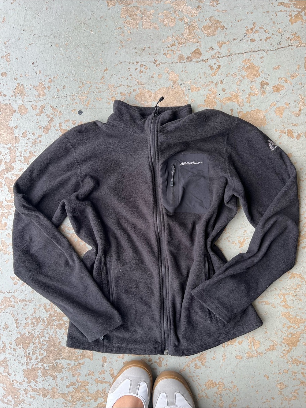 Eddie Bauer Black Lightweight Full-Zip Fleece Jacket